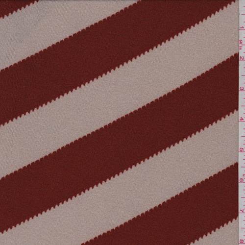 Stone/Sienna Diagonal Stripe Sweater Knit Fabric